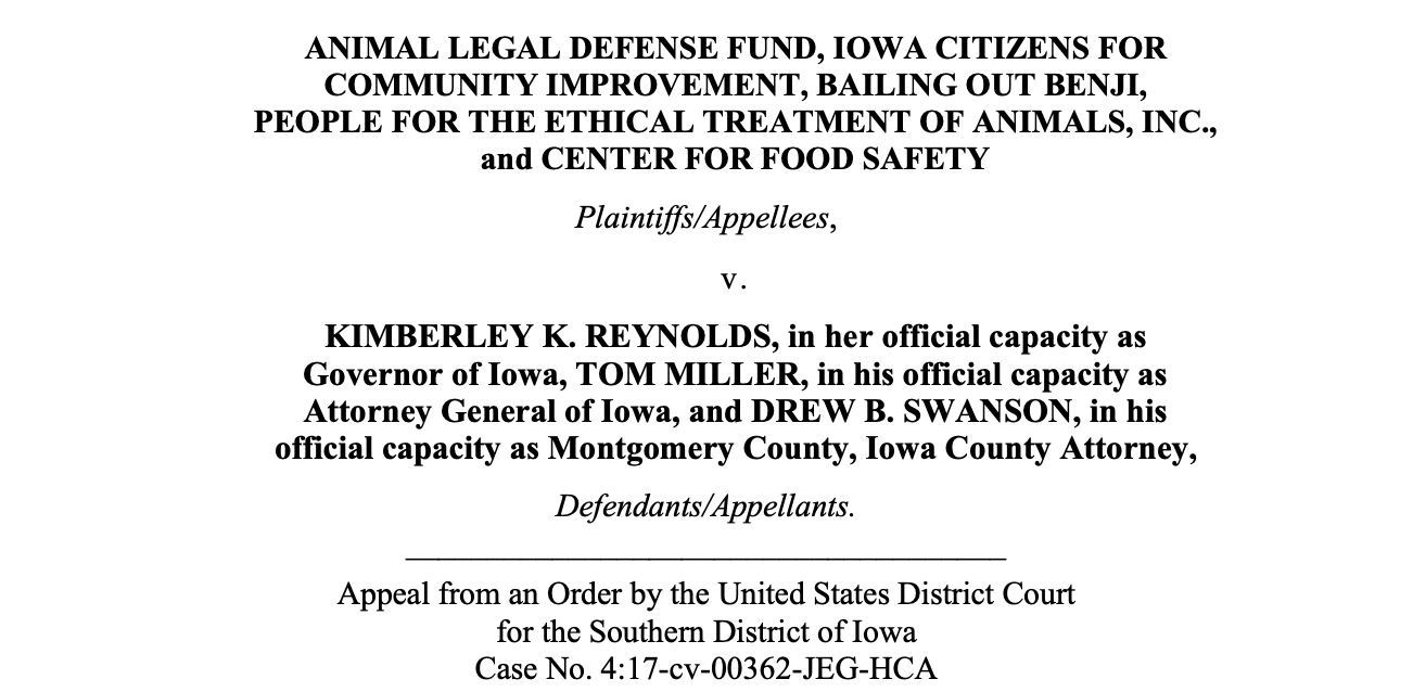 Iowa ‘ag-gag’ Statute Violates First Amendment - The Reporters ...