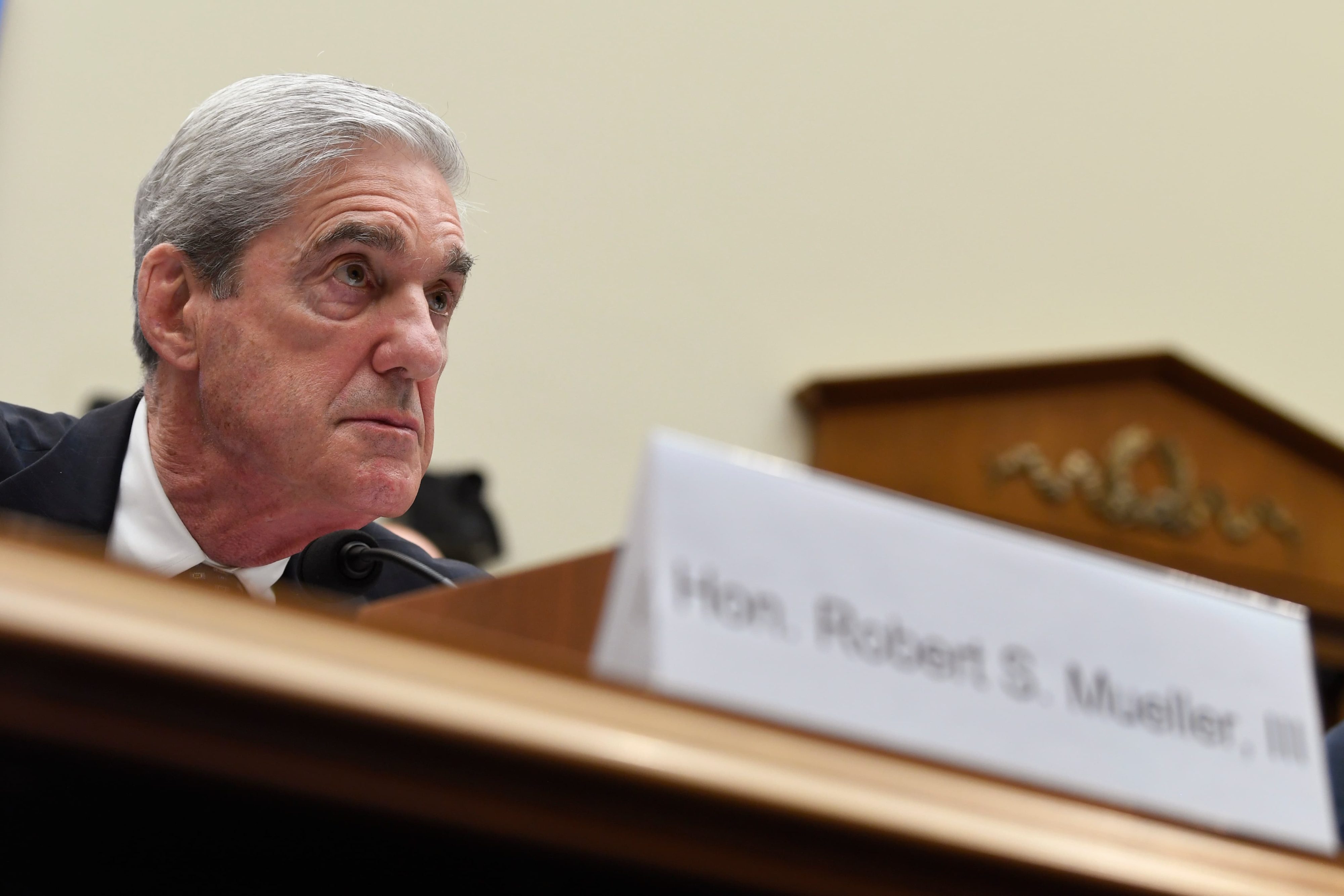 Former special counsel Robert Mueller testifies before the House Intelligence Committee on Capitol Hill in Washington, Wednesday, July 24, 2019, during a hearing on his report on Russian election interference. (AP Photo/Susan Walsh)